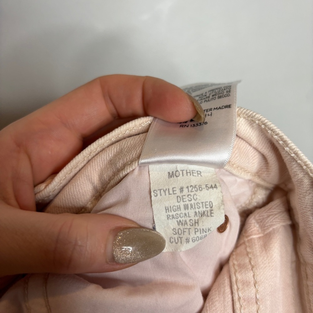 Mother The Rascal Ankle Jeans 27 Soft Pink High Rise Distressed - Picture 8 of 10
